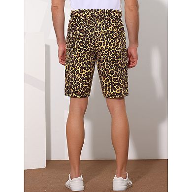 Animal Patterned Shorts For Men's Summer Regular Fit Flat Front Print Shorts