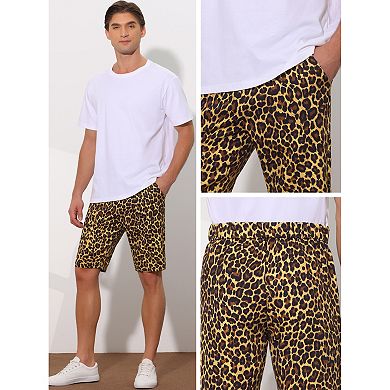 Animal Patterned Shorts For Men's Summer Regular Fit Flat Front Print Shorts