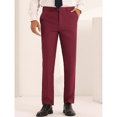 Dress Pants For Men's Classic Fit Flat Front Work Business Trousers