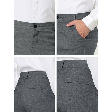 Men's Skinny Trousers Solid Color Flat Front Pencil Dress Pants