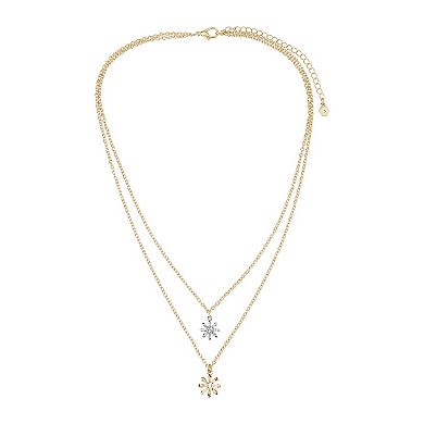 LC Lauren Conrad Frontal Tri Tone Multi Flowers Necklace