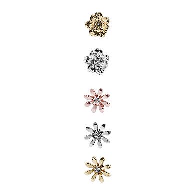 LC Lauren Conrad Tritone Flowers Earrings 5 Pack Set