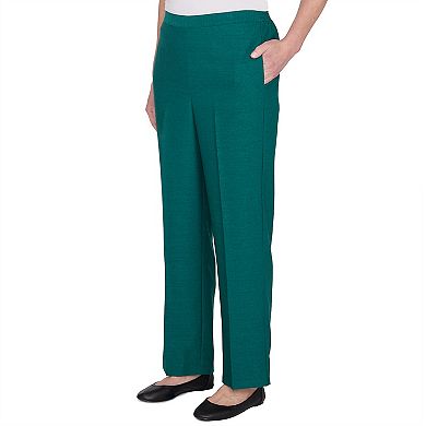 Petite Alfred Dunner Classic Emerald Pull-On Pants