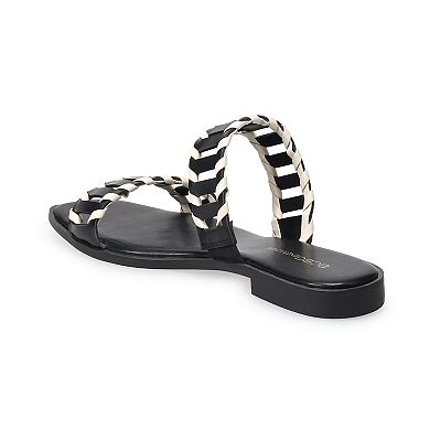 BCBGeneration Lemah Women's Woven Double Band Slide Flat Sandal