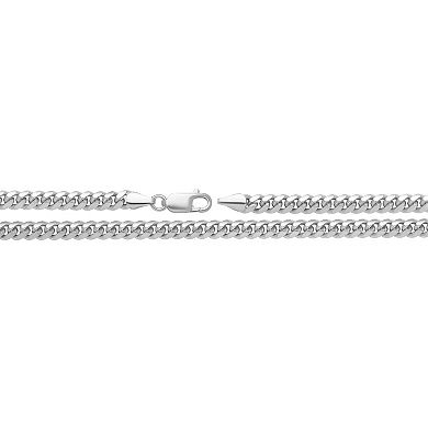 PRIMROSE Sterling Silver Diamond Cut Miami Cuban Chain Necklace