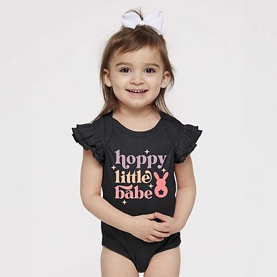 Hoppy Little Babe Baby Flutter Sleeve Bodysuit