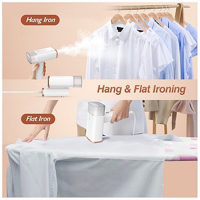 White, 1000w Portable Handheld Clothes Steamer