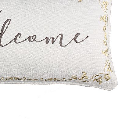 Levtex Home Cosima Welcome Embroidered Border Throw Pillow