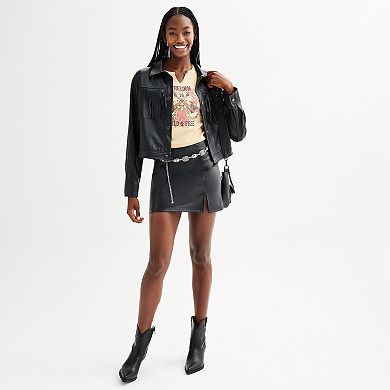 Juniors' Almost Famous Fringe Front Jacket