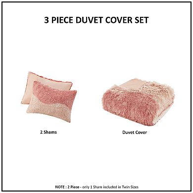 Intelligent Design Bridget Ombre Shaggy Faux Fur Duvet Cover Set