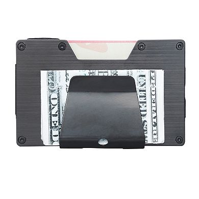 Men's Exact Fit RFID-Blocking Expandable Hardside Card Case Wallet with Money Clip