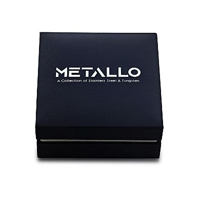 Men's Metallo Tung Black Plated Puzzle Magnetic Link Bracelet