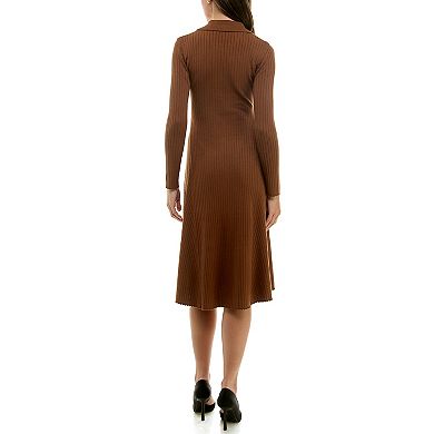 Women's Maison Tara Button Front Sweater Midi Dress