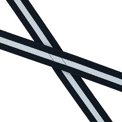 Women's Elastic X-back Navy And White Pinstripe Suspenders