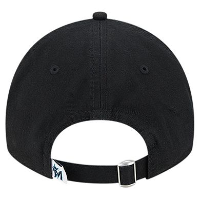 Youth New Era Black Miami Marlins Team Color 9TWENTY Adjustable Hat