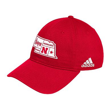 Men's adidas Scarlet Nebraska Huskers State Slouch Adjustable Hat