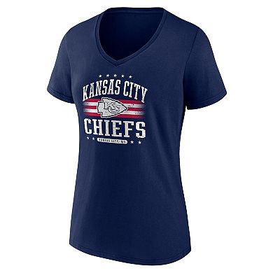 Women's Fanatics Branded Navy Kansas City Chiefs Americana V-Neck T-Shirt