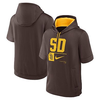 Men's Nike Brown San Diego Padres Tri Code Lockup Short Sleeve Pullover Hoodie