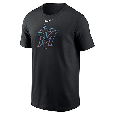 Men's Nike Black Miami Marlins Fuse Logo T-Shirt