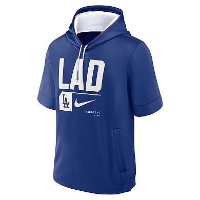 Men's Nike Royal Los Angeles Dodgers Tri Code Lockup Short Sleeve Pullover Hoodie