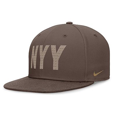 Men's Nike Brown New York Yankees Statement Ironstone Performance True Fitted Hat