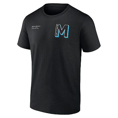 Men's Fanatics Branded Black Miami Marlins Split Zone T-Shirt