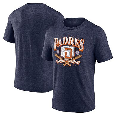 Men's Fanatics Branded Heather Navy San Diego Padres Home Team Tri-Blend T-Shirt