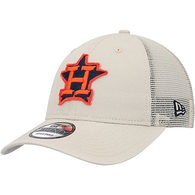 Men's New Era Stone Houston Astros Game Day 9TWENTY Adjustable Trucker Hat