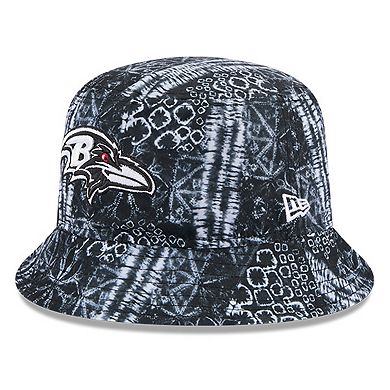 Men's New Era Black Baltimore Ravens Shibori Bucket Hat