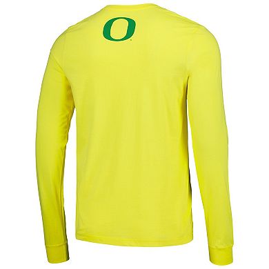 Men's Nike  Yellow Oregon Ducks Duck Town Pre-Game Warm-Up Long Sleeve T-Shirt