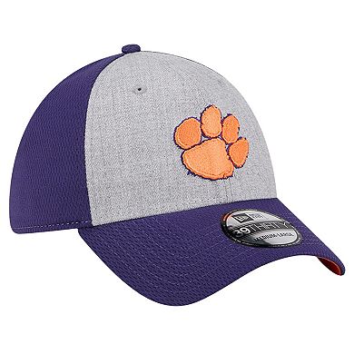 Men's New Era Heather Gray/Purple Clemson Tigers Two-Tone 39THIRTY Flex Hat