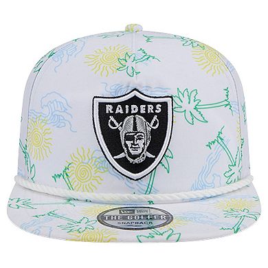 Men's New Era White Las Vegas Raiders  Vacay Golfer Snapback Hat