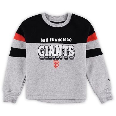 Girls Youth New Era Gray San Francisco Giants Colorblock Pullover Sweatshirt