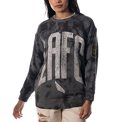 Women's The Wild Collective Black LAFC Double Collar Pullover Sweatshirt