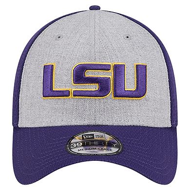 Men's New Era Heather Gray/Purple LSU Tigers Two-Tone 39THIRTY Flex Hat