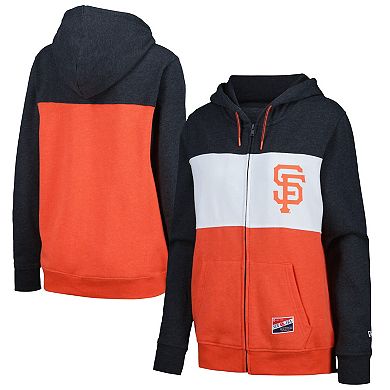 Women's New Era Black San Francisco Giants Color Block Full-Zip Hoodie Jacket