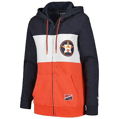 Women's New Era Navy Houston Astros Color Block Full-Zip Hoodie Jacket