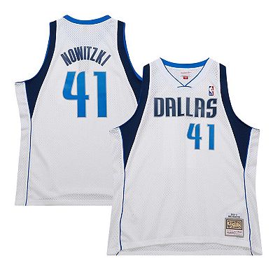 Men's Mitchell & Ness Dirk Nowitzki White Dallas Mavericks 2010/11 Hardwood Classics Swingman Jersey