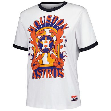 Women's New Era White Houston Astros Oversized Ringer T-Shirt
