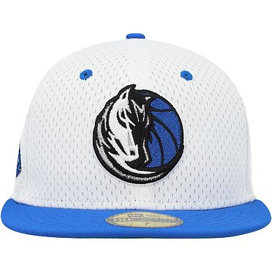 Men's New Era White/Blue Dallas Mavericks Throwback 2Tone 59FIFTY Fitted Hat
