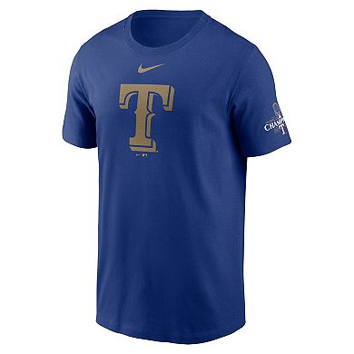 Men's Nike  Royal Texas Rangers 2024 Gold Collection Logo T-Shirt
