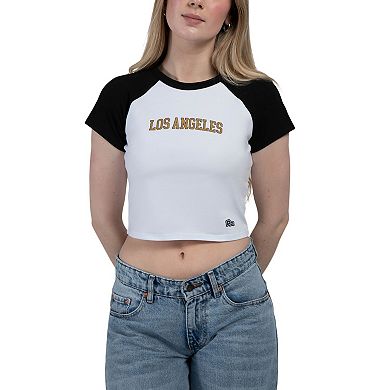 Women's Hype and Vice Black LAFC Homerun Cropped Raglan T-Shirt