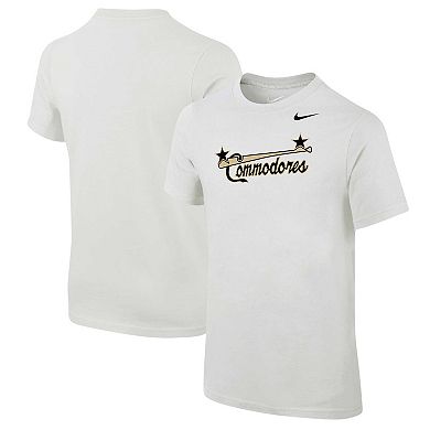 Youth Nike White Vanderbilt Commodores Baseball Vault Core T-Shirt