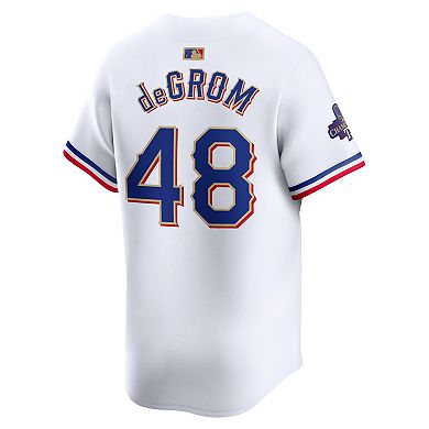 Men's Nike Jacob deGrom White Texas Rangers 2024 Gold Collection Limited Player Jersey