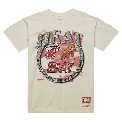 Men's Mitchell & Ness Tan Miami Heat Hardwood Classics Vintage Soul Crown Jewels T-Shirt