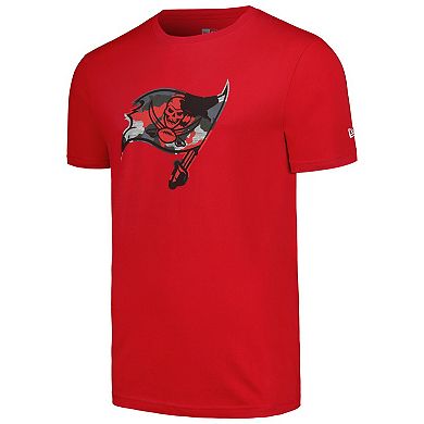 Men's New Era Red Tampa Bay Buccaneers Camo Logo T-Shirt