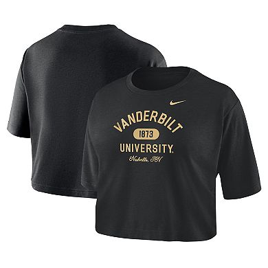 Women's Nike Black Vanderbilt Commodores Cropped T-Shirt