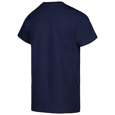 Youth Mitchell & Ness Navy Dallas Mavericks Hardwood Classics Retro Logo T-Shirt