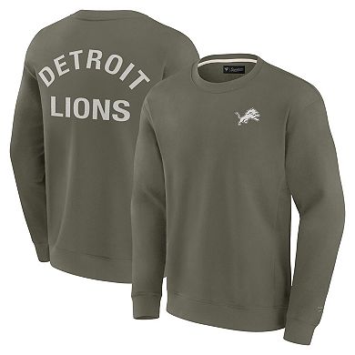 Unisex Fanatics Signature Olive Detroit Lions Super Soft Pullover Crew Sweatshirt