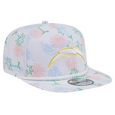 Men's New Era White Los Angeles Chargers  Vacay Golfer Snapback Hat